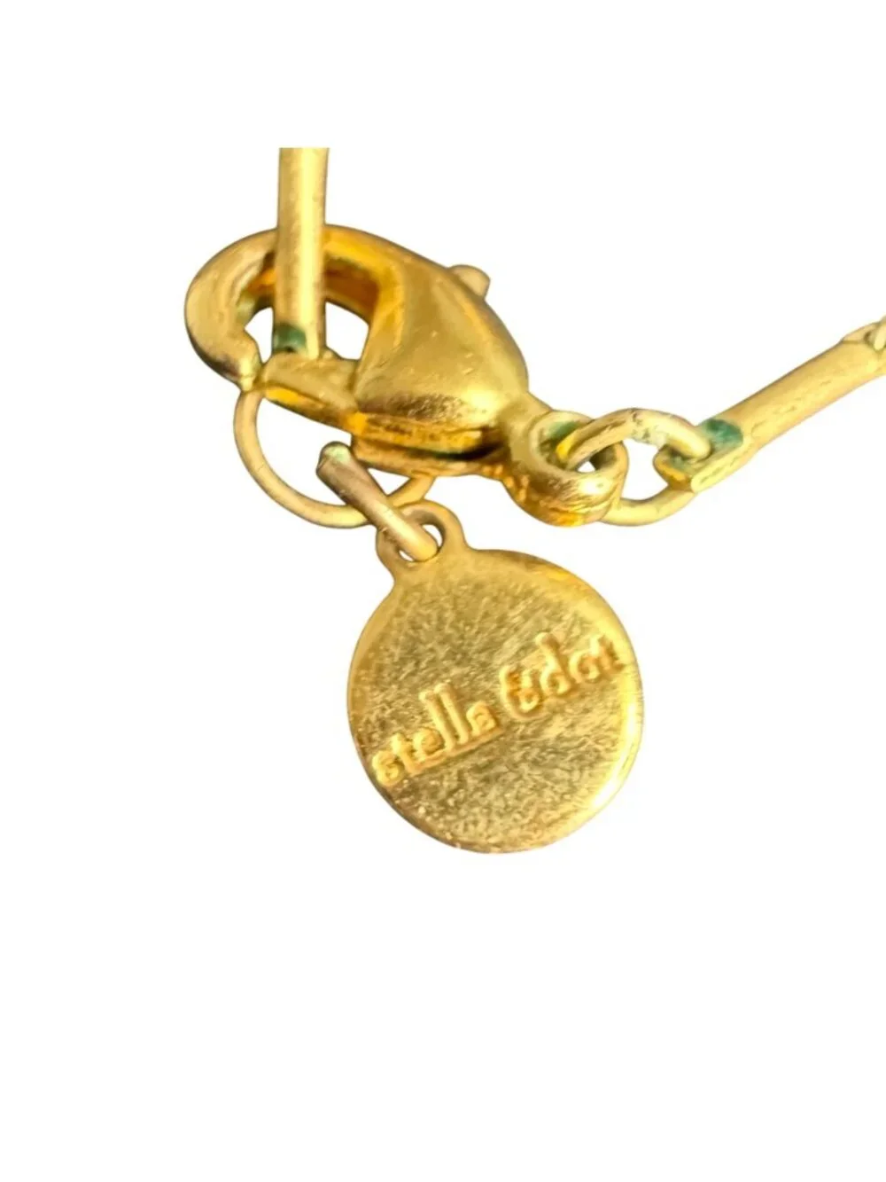 Stella & Dot Necklace Rebel Drop Bar Pendant Minimalist Gold Tone 30 inches